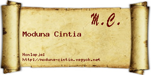 Moduna Cintia névjegykártya